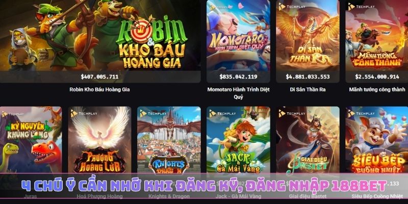 4 chú ý cần nhớ khi đăng ký, đăng nhập 188BET